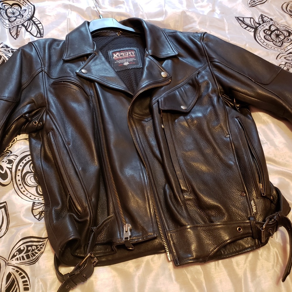 XL Black Xpert high performance leather motorcycle